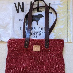 New! $225 XL Will Leather Goods Woven Braided Leather Tote Bag - Perf Condition